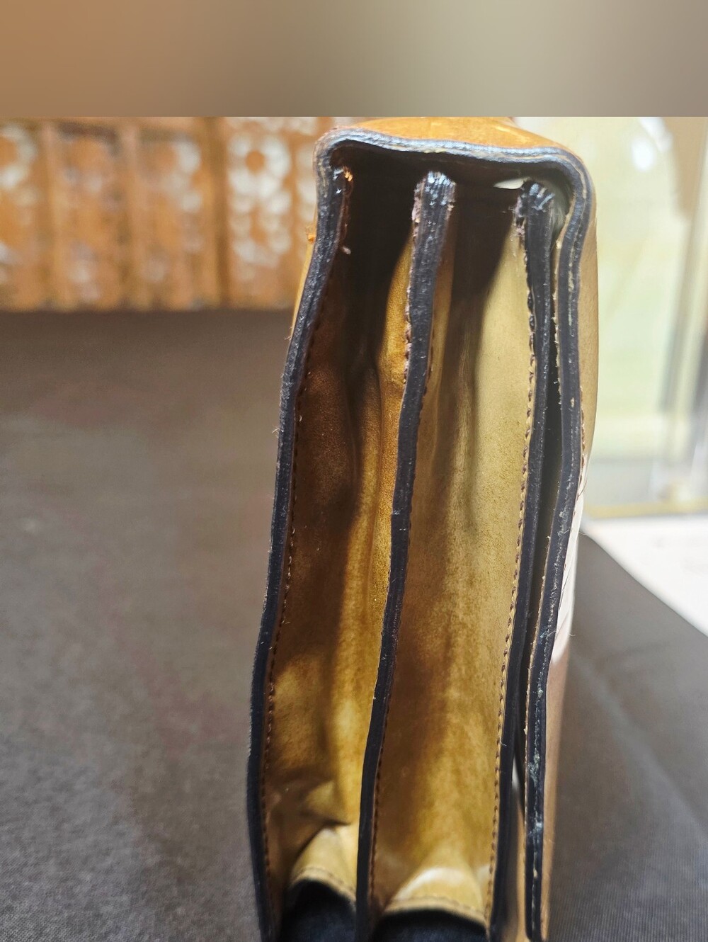 Vintage Y2K  Prada Cognac/Caramel Leather with Tortoiseshell Strap. - Picture 6 of 14